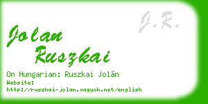 jolan ruszkai business card